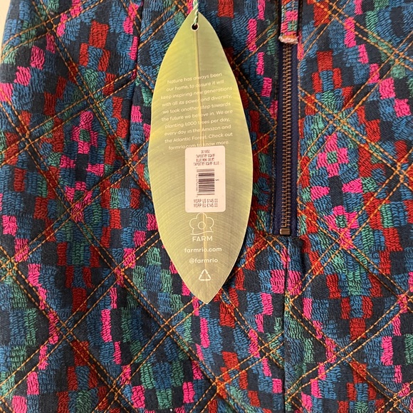 Farm rio BLUE TAPESTRY SCARF MINI SKIRT IN TAPESTRY SCARF BLUE size S - Picture 7 of 8